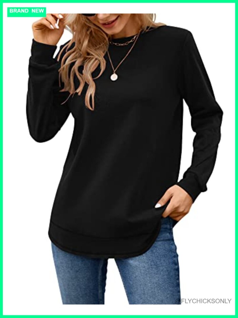 MOLERANI Women's Crewneck Long Sleeve Tunic Sweatshirt Pullover Top